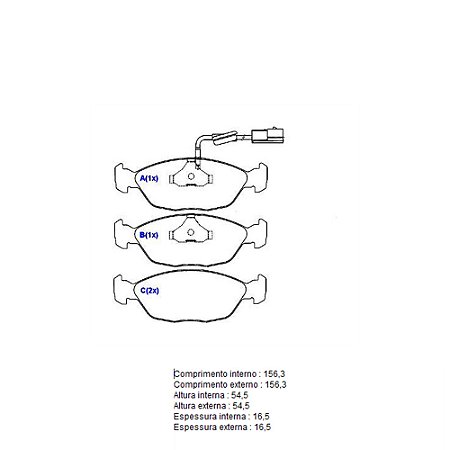 Pastilha Freio Dianteira Sistema Teves com Alarme Gol/Santana/Parati/Quantum COBEX 2264/4426