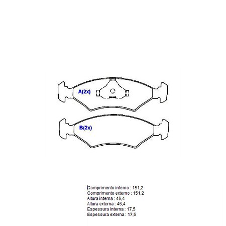 Pastilha de Freio Dianteira Sistema Teves Apollo 90 / 92 - COBEX 2259
