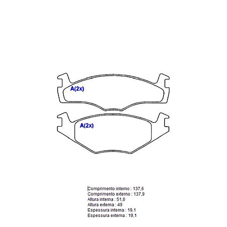 Pastilha de Freio Dianteira Seat Cordoba / Polo Classic / Golf GL / Caddy - COBEX 6607
