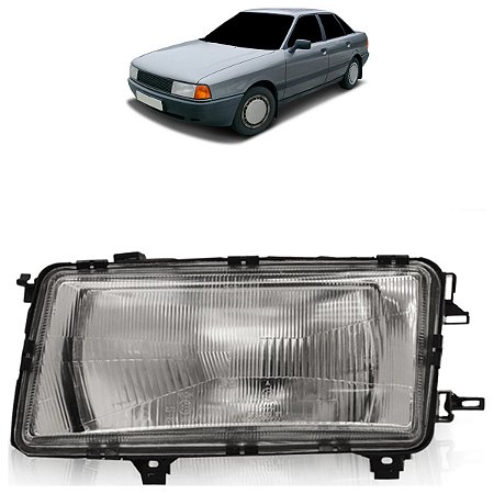 Farol Audi A80 1986 A 1991 Lente Estriada Le