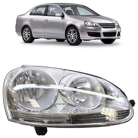 Farol Dianteiro Jetta 2007 a 2010 Máscara Cromada LD