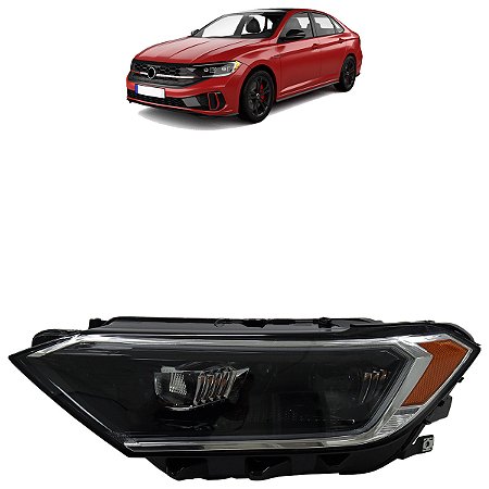 Farol Dianteiro Jetta Gli 2019 A 2020 LE Com Defletor Âmbar BR124151