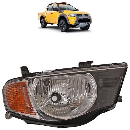 Farol L200 Triton 2008 A 2011 Máscara Negra Pisca Âmbar ZN111024IMP