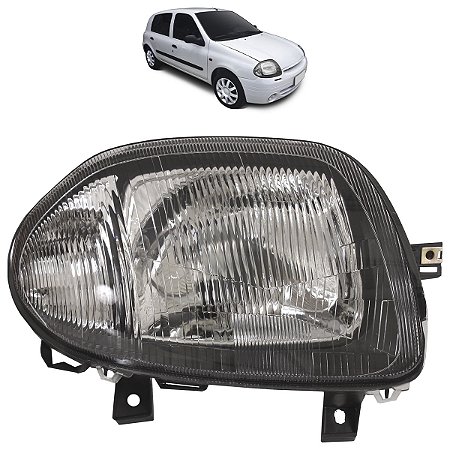 Farol Clio 1999 A 2003 Máscara Negra Foco Simples ZN1111105