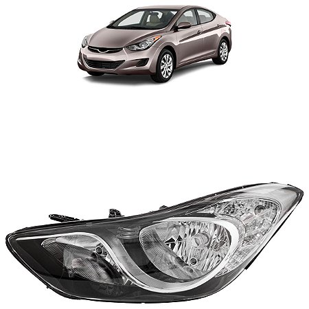 Farol Elantra 2011 A 2014 Máscara Negra Com Friso Cromado ZN1111206