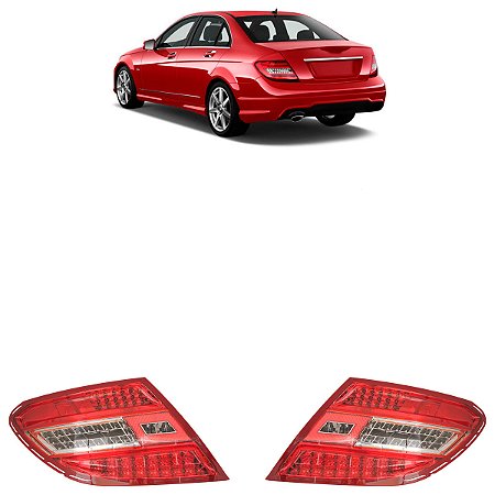 Par Lanterna Traseira Led Mercedes Classe C 2010 A 2012 Bicolor ZN1313165
