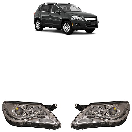 Par Farol Dianteiro Daylight Tiguan 2010 A 2011 LED Cromada ZN1313203