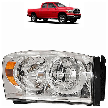 Farol Ram 2500 3500 2006 A 2009 Duplo Máscara Cromada LD ZN1313240