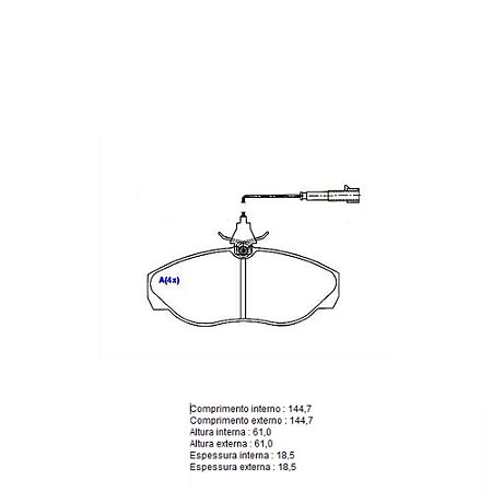 Pastilha Freio Ducato Dianteira Alarme Varga/Girling 1198 SYL