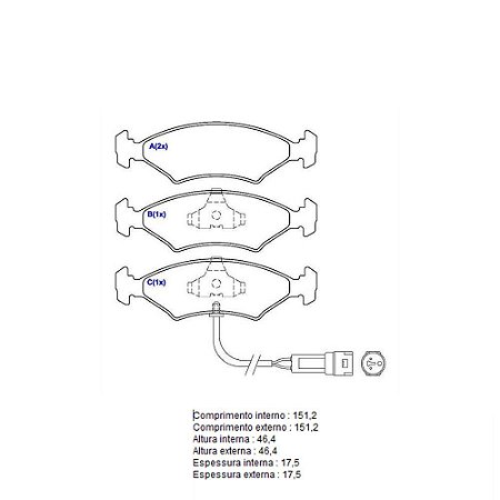 Pastilha Freio Escort/Verona/Apollo Dianteira Sistema Teves 1224 SYL / COBEX 4413