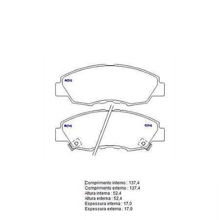 Pastilha Freio Honda Accord Sedan Dianteira Sistema Akebono 1252 SYL