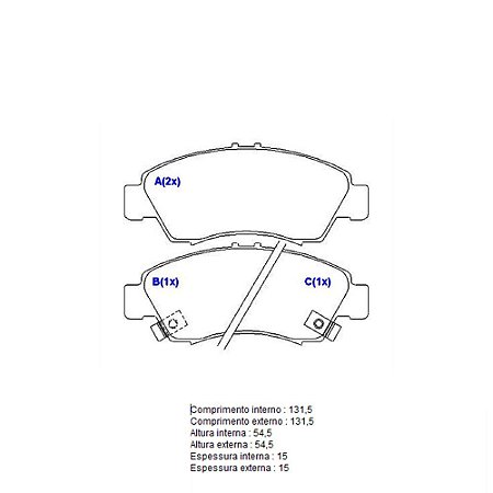 Pastilha Freio Honda Civic Dianteira Sistema Akebono 1256 SYL