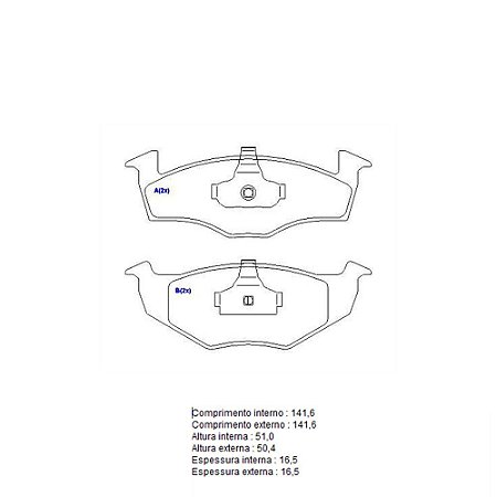 Pastilha Freio Cordoba/Golf/Polo Dianteira Sistema Teves 1400 SYL