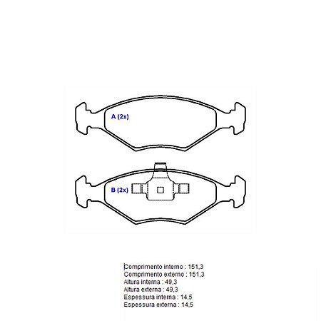 Pastilha Freio Gol/Saveiro/Parati Dianteira Sistema Teves 1417 SYL