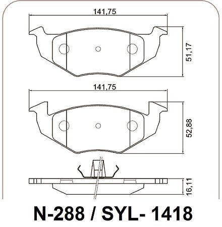 Pastilha Freio Gol/Saveiro/Voyage Dianteira Sistema Teves 1418 SYL