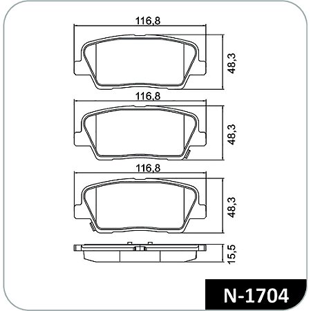 Pastilha Freio Santa Fé/Mohave/Sorento Traseira Mando N1704 Cobreq