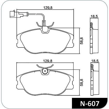 Pastilha Freio Alfa Romeo/Marea Dianteira Alarme Girling N607 Cobreq
