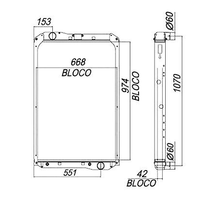 BLOCO - RADIADOR AGUA MERCEDES BENS