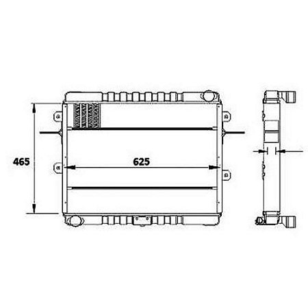 Radiador Agua  Volkswagen (Vw) 8120 Caminhao Std 4.3 8V Mwm 4.10 Na Diesel