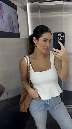 Regata Peplum Branca