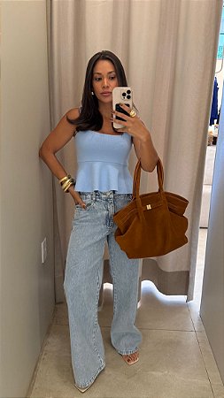 Regata Peplum Azul