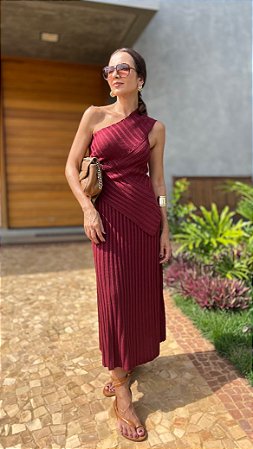 Conjunto Midi Canelado Marsala