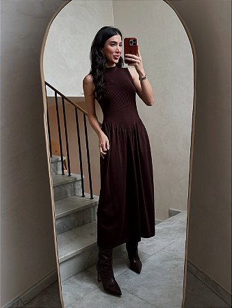 Vestido Midi Dubai Marrom