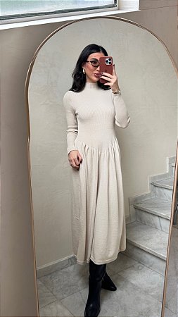 Vestido Midi Lily Areia