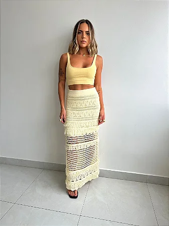 Saia Midi Frida Amarela