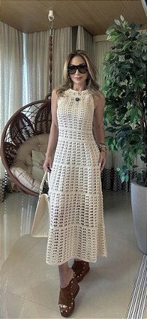 Vestido Midi Bella Areia