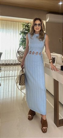 Vestido Midi Celina Azul