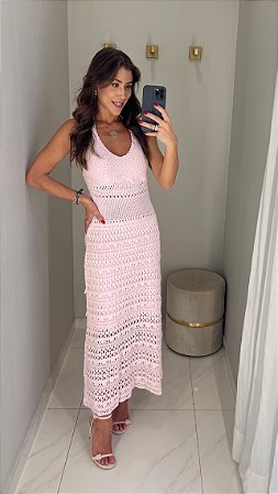 Vestido Midi Maldivas Rosa