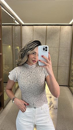 Blusa Renda Areia
