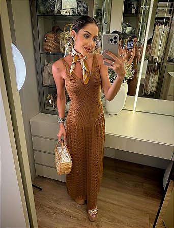 Vestido Midi Dora Marrom