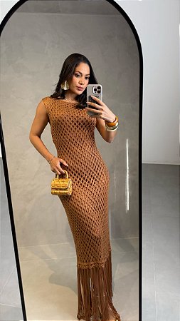 Vestido de Tricot Noronha Marrom
