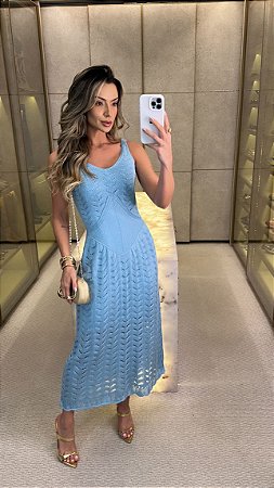 Vestido Midi Dora Azul