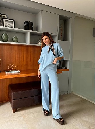 Conjunto de Tricot Céu Azul