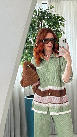 Conjunto Polo Tricolor Verde