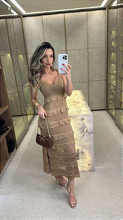 Vestido Midi Lolita Marrom