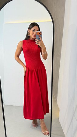 Vestido Midi Dubai Vermelho