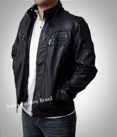 jaqueta couro ecológico masculina