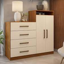 COMODA 2P 4G AUREA COM PE AMENDOLA/OFF WHITE