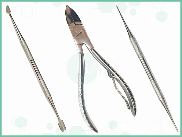 Kit Individual de Manicure - Espátula, Palito e Alicate -  Aço Inox - Thimon