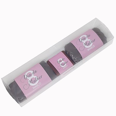 Caixa Acetato 2 Pães 1 Trufa - Dia da Mulher