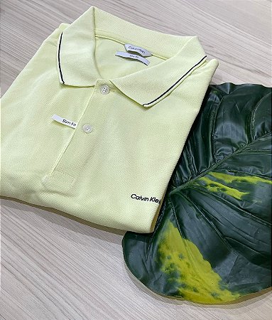 Polo Calvin Klein Basica com Friso Masculina