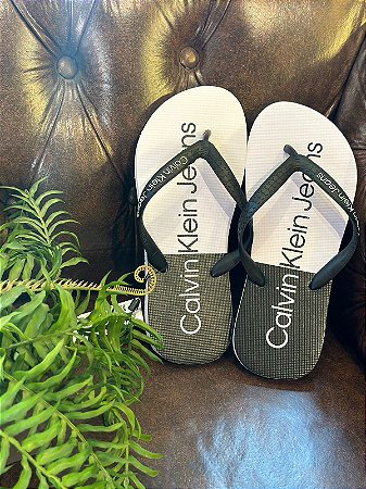 Sandália Calvin Klein Jeans Branco/Preto Masculino