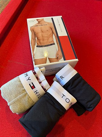 Kit Cueca Tommy Trunk 2 Cores ( Preto e Cinza ) Masculino