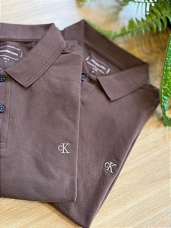 Polo Calvin Klein Logo Bordado Masculina
