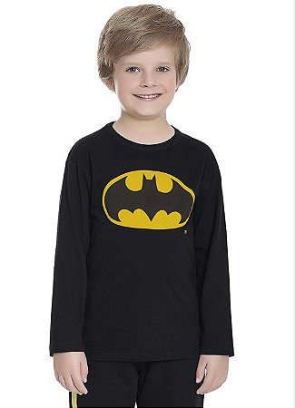 Camiseta Menino M/Longa Batman