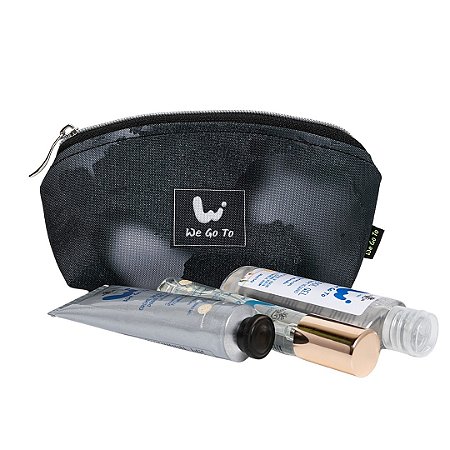 Kit Bolsa Nécessaire Dark com Álcool Gel, Creme Hidratante para Mãos e Home Spray Vegano